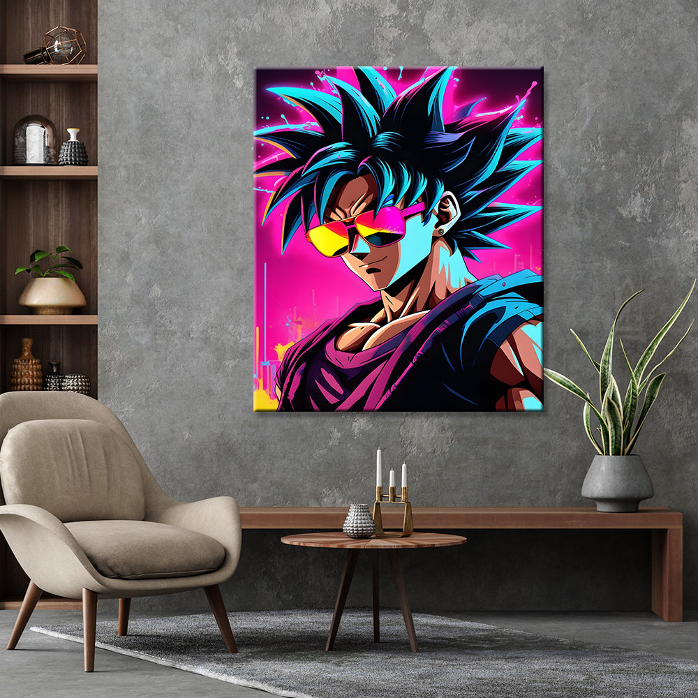 Tableau Black Rose Goku BadAss