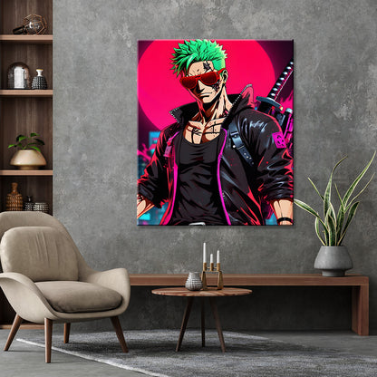 Tableau Zoro BadAss Cyberpunk