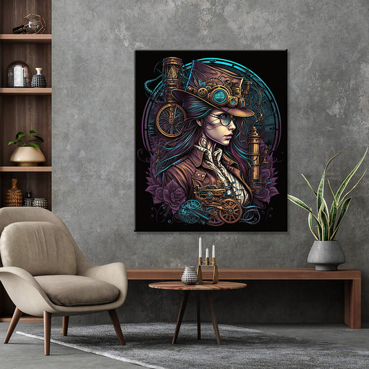 Tableau Serious Girl Steampunk