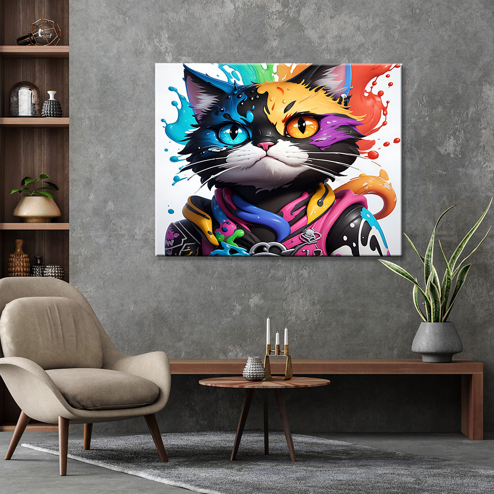 Tableau Chat Yeux Vairons Splashart