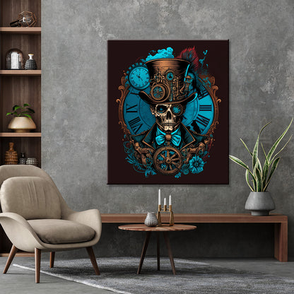 Tableau Skull Blue Gentleman