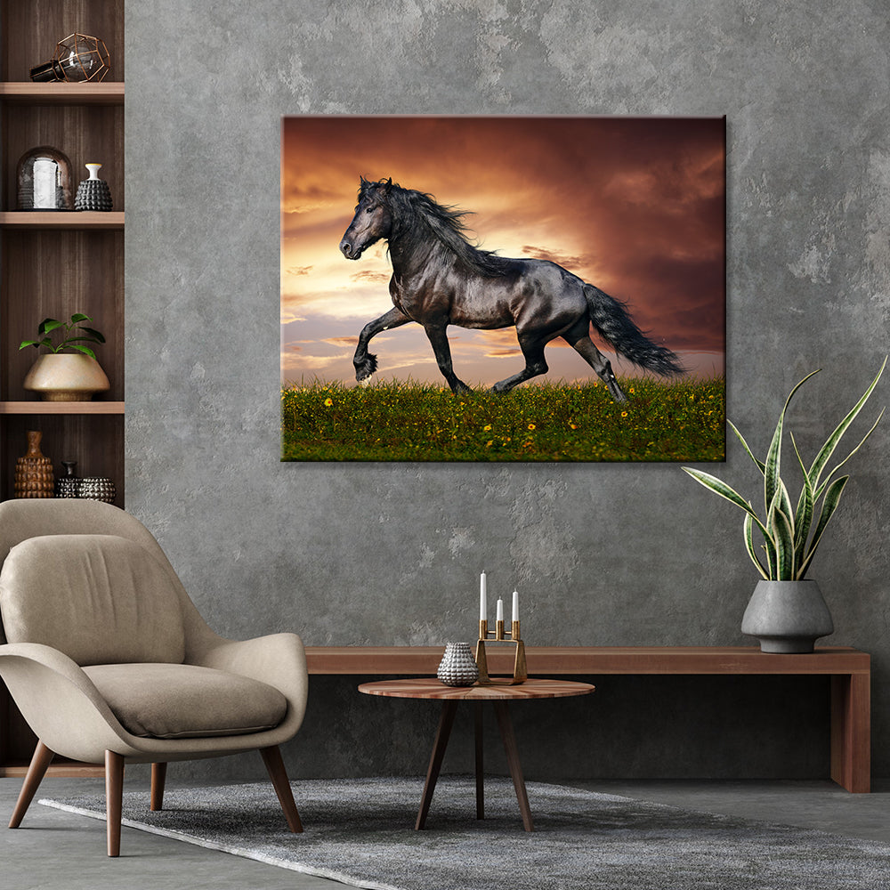 Tableau Cheval Noir