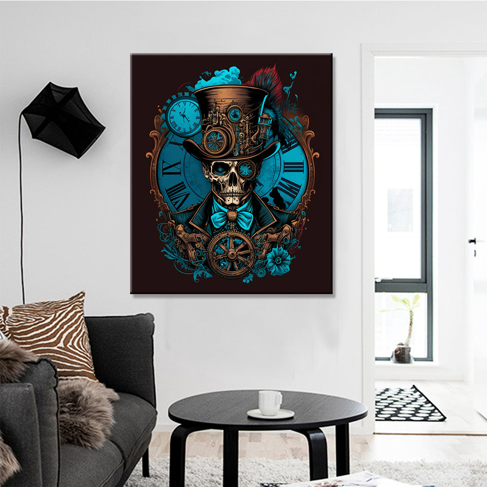 Tableau Skull Blue Gentleman