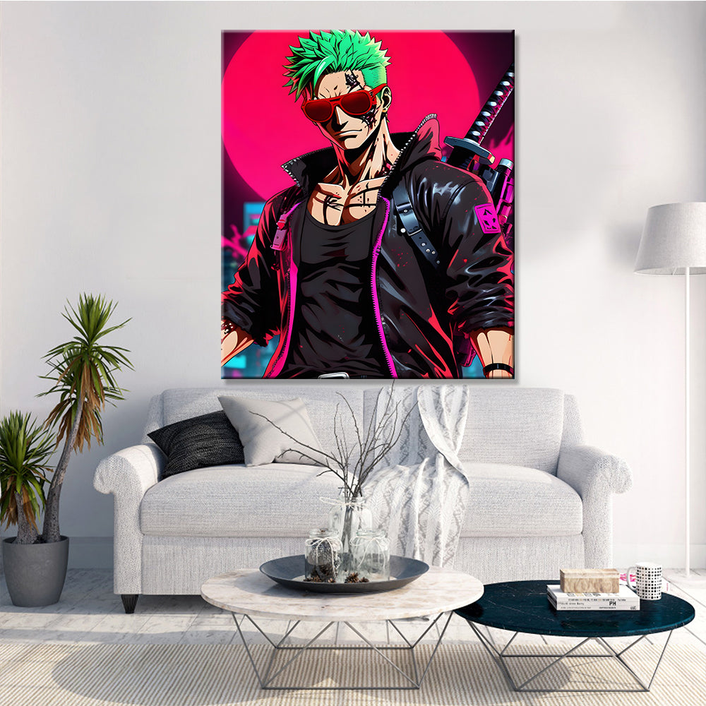 Tableau Zoro BadAss Cyberpunk