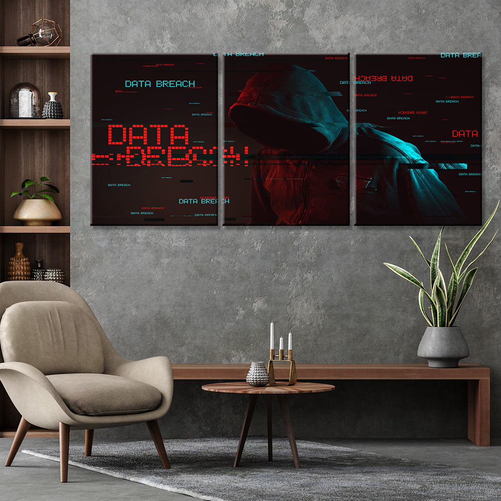 Tableaux Data Breach - 3 Pièces - Home sweet - 3, Cyberpunk