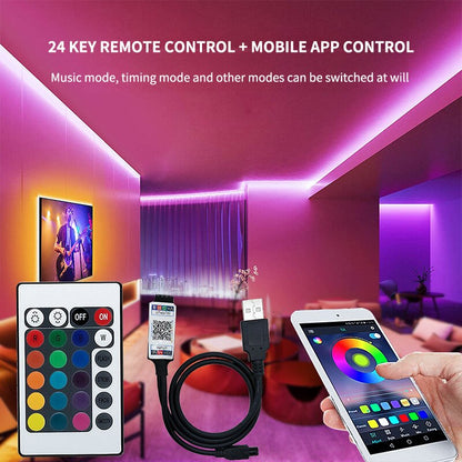 Bande lumineuse LED avec télécommande et Bluetooth - multi couleurs - 3 Mètre -  60LED / M - Home sweet - GAMING, LED