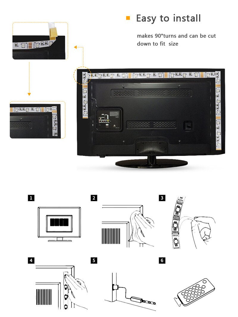 Bande lumineuse LED avec télécommande multi couleurs - 2 Mètre -  30LED / M - Home sweet - GAMING, LED