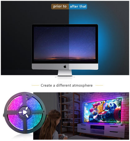 Bande lumineuse LED avec télécommande multi couleurs - 1 Mètre -  60LED / M - Home sweet - GAMING, LED