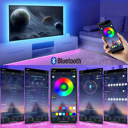 Bande lumineuse RGB LED avec télécommande et Bluetooth - 5 /10 / 20 Mètre - 60LED / M - Home sweet - GAMING, LED