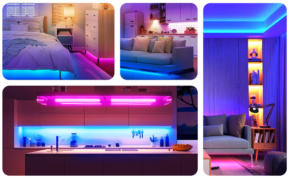 Bande lumineuse RGB LED avec télécommande et Bluetooth - 5 /10 / 20 Mètre - 60LED / M - Home sweet - GAMING, LED