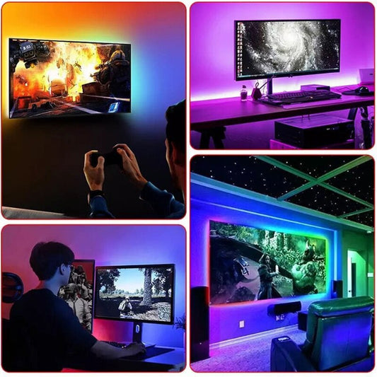 Bande lumineuse LED avec télécommande multi couleurs - 1 Mètre -  60LED / M - Home sweet - GAMING, LED