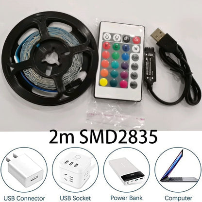 Bande lumineuse LED avec télécommande multi couleurs - 2 Mètre -  30LED / M - Home sweet - GAMING, LED